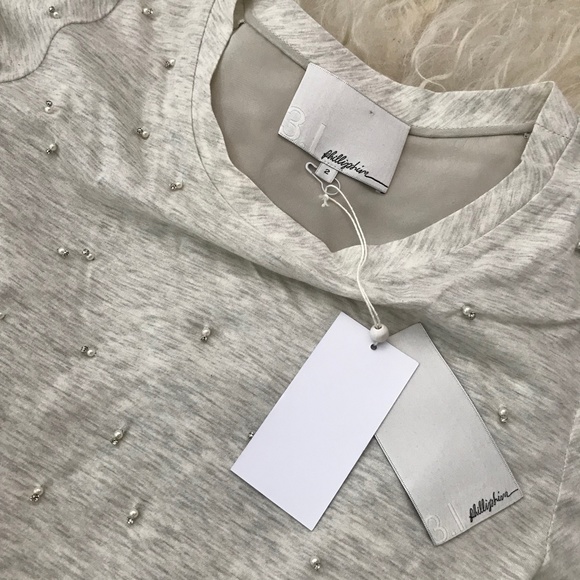 3.1 PHILLIP LIM Pearl Droplet Embellishment Tee - Picture 6 of 9